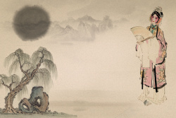 京剧道具中国风戏剧院传统文化海报背景素材高清图片