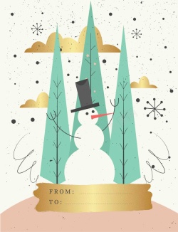 新年信纸美式2017圣诞新年手绘雪人圣诞树信背景高清图片
