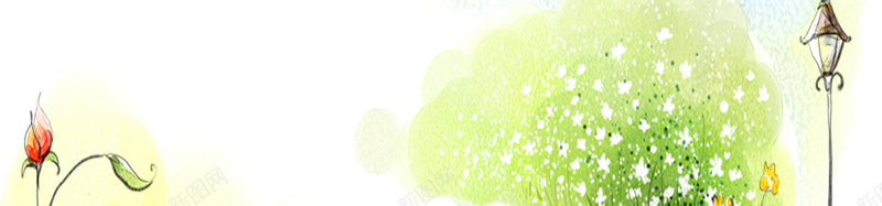 绿色淘宝背景psd设计背景_新图网 https://ixintu.com 水彩花 红花 绿叶 绿色 灯 淘宝背景 海报banner 卡通 童趣 手绘