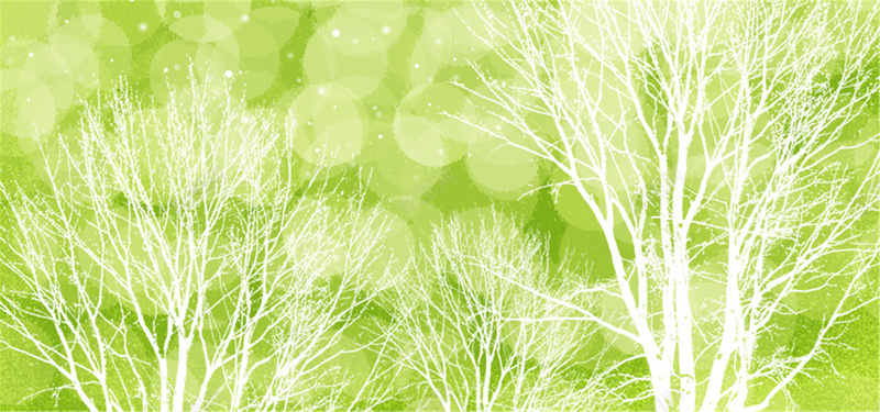 绿色小树林手绘背景背景