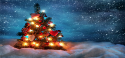梦幻平安夜浪漫心形圣诞树雪花背景高清图片