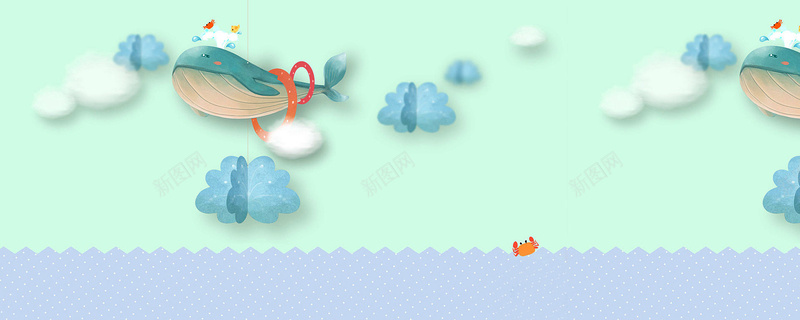 夏日促销清新海滩旅游扁平蓝色背景jpg设计背景_新图网 https://ixintu.com 海滩旅游 蓝色背景 促销 夏日 清新 海边 沙 扁平 鲸鱼 云朵 清凉夏季