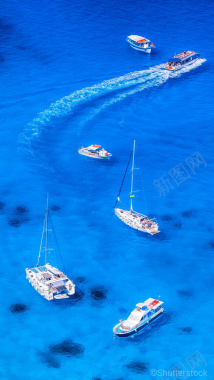 船海水蓝色H5背景背景