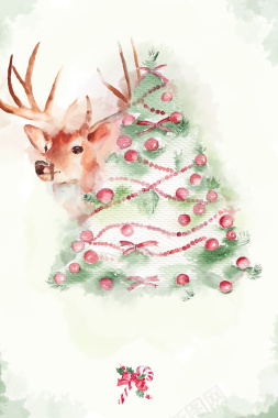 圣诞小鹿背景图背景