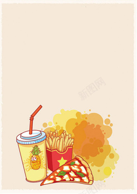 卡通食物海报背景背景