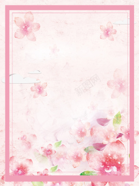 浪漫梦幻粉色樱花节樱花雨海报背景素材背景