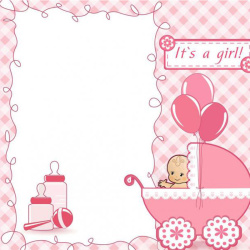 粉色网格背景可爱卡通婴儿背景图高清图片