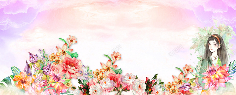 三八女神节粉色海报背景背景