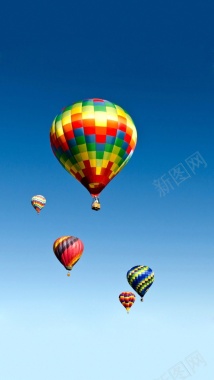 五彩斑斓热气球H5背景背景