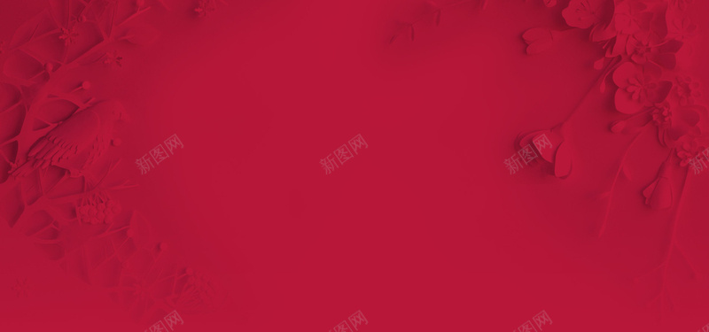 浮雕背景图jpg设计背景_新图网 https://ixintu.com 剪纸 红色 红纸 浮雕 海报banner 中国风