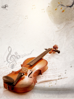 小提琴教学中国风时尚水墨小提琴培训海报背景高清图片