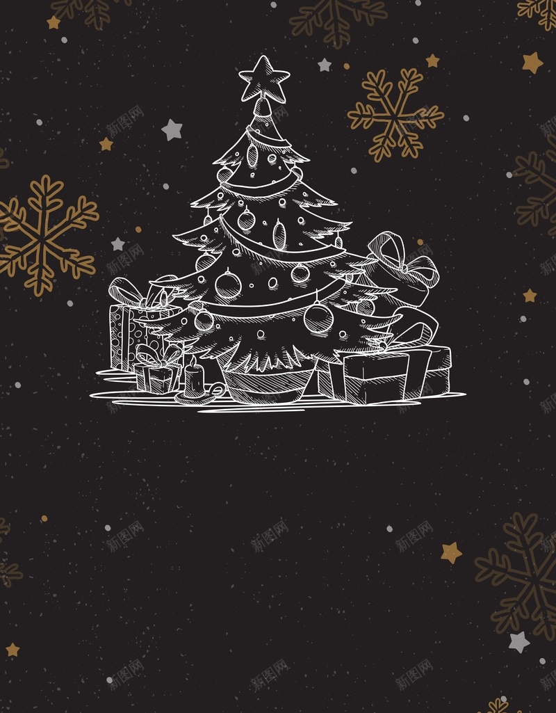 黑金圣诞节手绘涂鸦创意海报jpg设计背景_新图网 https://ixintu.com 圣诞节 创意 手绘 涂鸦 黑金 雪花 圣诞树 礼物 海报