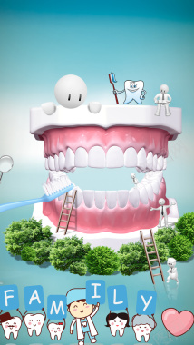 清新牙科PSD分层H5背景素材背景
