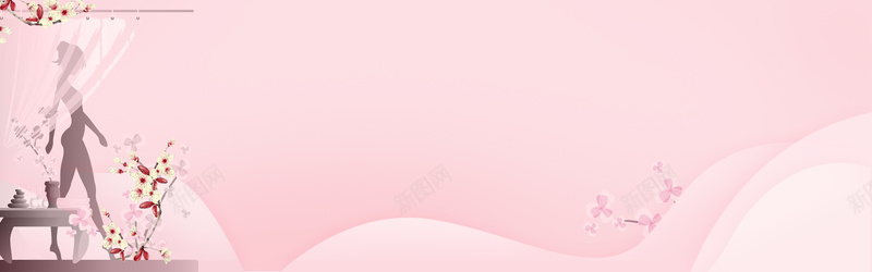 冬季女子温泉养生bannerpsd设计背景_新图网 https://ixintu.com 保健 清新 温泉 粉色 花朵 女子养生会馆 SPA 冬季养身 健康