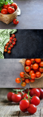 红色新鲜番茄背景背景