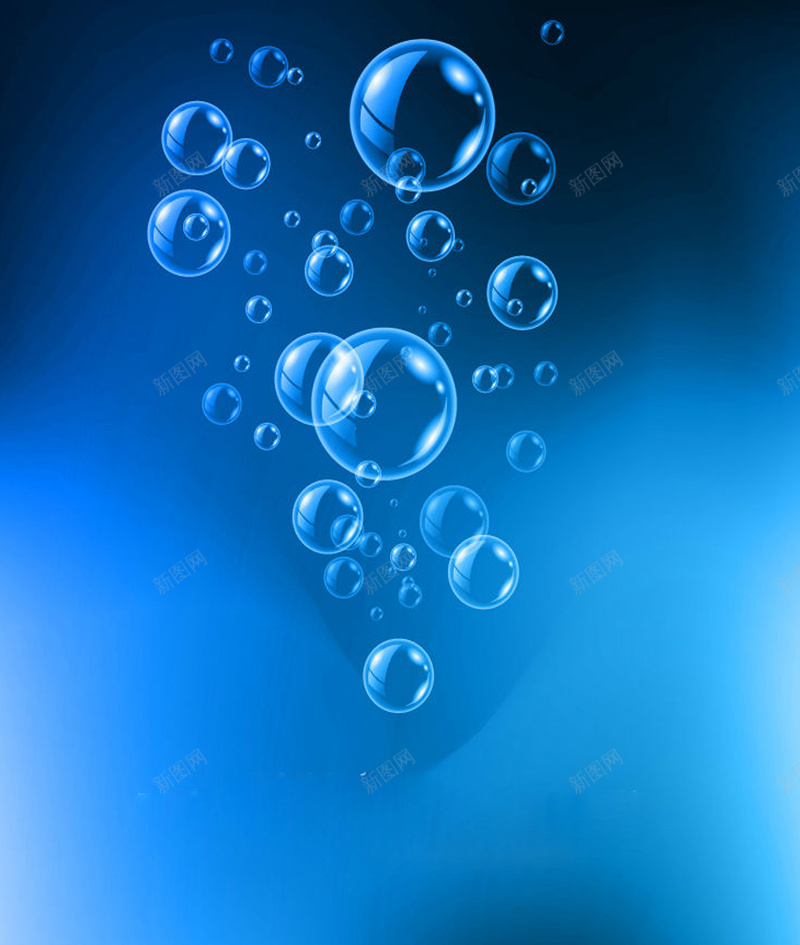 蓝色水中气泡背景矢量图psd设计背景_新图网 https://ixintu.com 矢量图 扁平 气泡 背景 水 渐变 几何