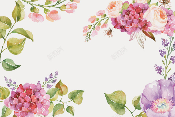 水彩花卉海报背景背景