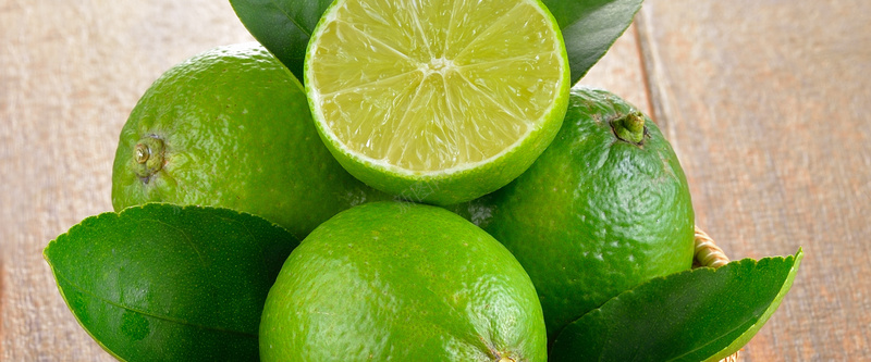 新鲜的绿色柠檬高清图片背景