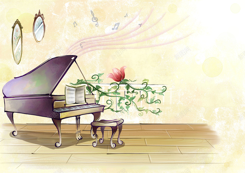水彩钢琴手绘背景psd设计背景_新图网 https://ixintu.com 手绘 水彩 背景 钢琴 手绘钢琴模板下载 手绘钢琴图片下载