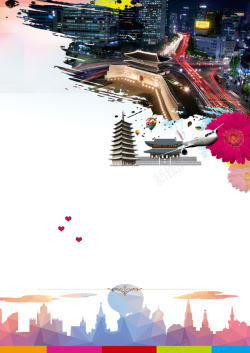 地产高炮水彩风中国风地产海报背景高清图片