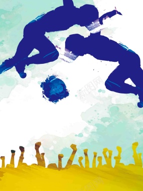 手绘足球比赛海报背景模板背景