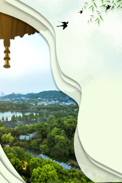 杭州之旅杭州西湖旅游海报高清图片