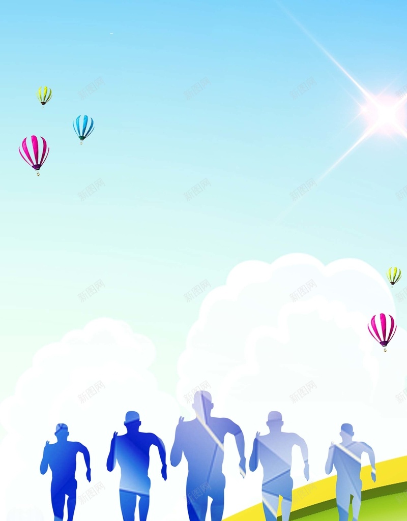 扁平化人物马拉松运动海报psd设计背景_新图网 https://ixintu.com 马拉松比赛 马拉松海报 马拉松赛 奔跑 跑步 运动 长跑 体育 扁平化人物 蓝色 热气球