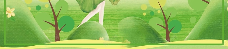 绿色手绘妇女节海报jpg设计背景_新图网 https://ixintu.com 叶子 春季 女孩 女王节 女神节 38 三八妇女节 树 燕子