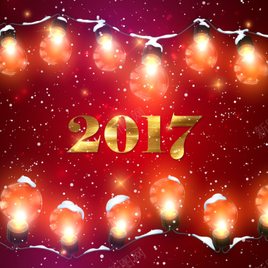 新年狂欢2017红色气球背景素材背景