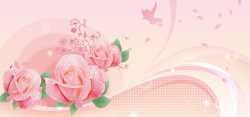 绿色移门唯美粉色花朵背景高清图片