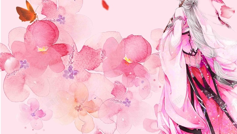 手绘桃花节唯美海报背景模板psd设计背景_新图网 https://ixintu.com 人物 唯美 手绘 春天 春游 桃花游玩 桃花节 水彩画 海报 粉色 背景 踏青
