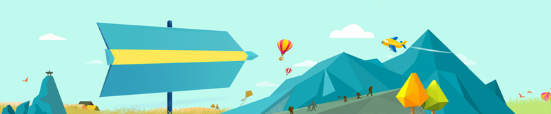 卡通背景psd设计背景_新图网 https://ixintu.com 海报banner 卡通 童趣 手绘 风向标热气球山飞机