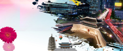 景福宫韩国旅游宣传海报背景高清图片