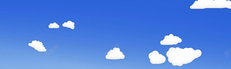 扁平蓝色天空白云背景背景