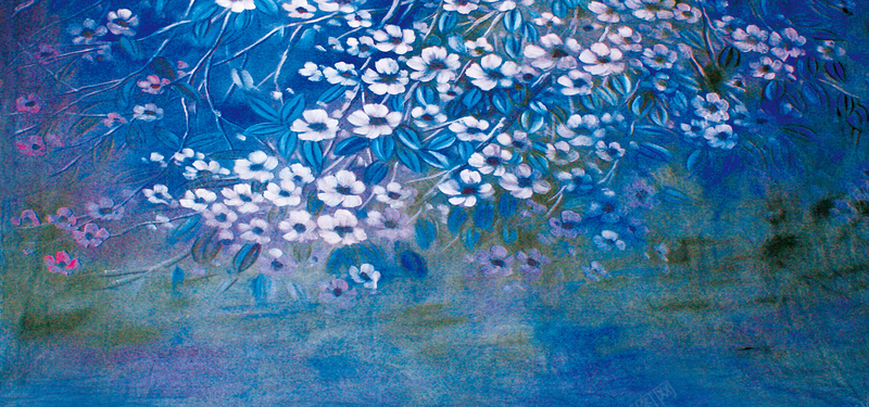 水彩花卉淘宝网站背景图jpg设计背景_新图网 https://ixintu.com 蓝色唯美背景 水彩手绘 花卉背景 小清新 唯美 女装淘宝促销海报 淘宝海报 淘宝店铺海报 天猫海报下载 唯美梦幻小清新水彩背景 海报banner 卡通 童趣 手绘