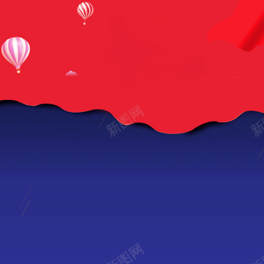 红蓝扁平主图背景素材背景