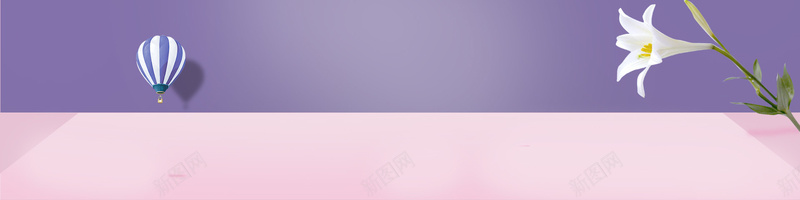 春季简约粉紫色淘宝海报背景背景