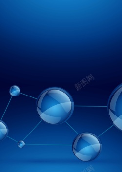 分子圆球免抠png图片蓝色分子海报背景高清图片