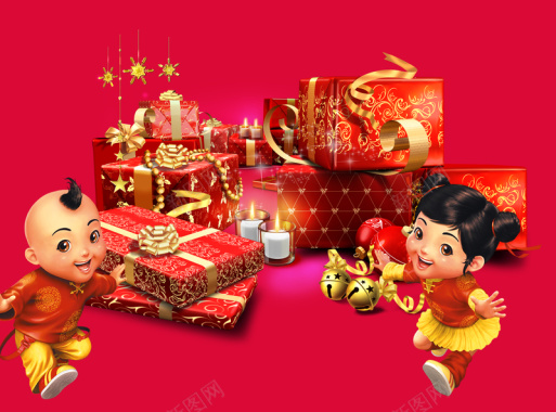 中式喜迎春节礼品海报背景素材背景