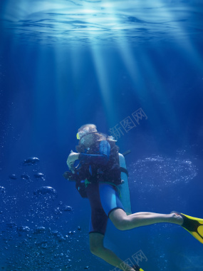 潜水员宣传海报背景背景