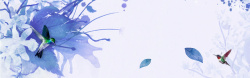蓝紫色泼墨浪漫手绘文艺蓝紫色平面banner高清图片