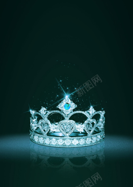 皇冠钻石宝石蓝色背景