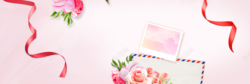 38妇女节文艺渐变粉色banner背景psd设计背景_新图网 https://ixintu.com 38妇女节 妇女节 文艺 梦幻 浪漫 小清新 简约 素材 广告 设计 背景 丝带 信封 鲜花 渐变