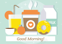 早餐展板可爱儿童风格营养早餐展板背景素材高清图片