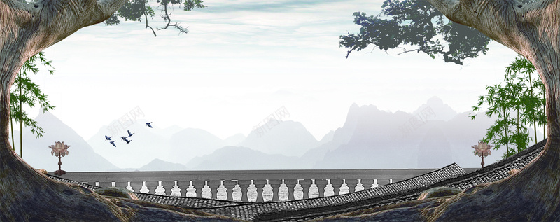 大气中国风psd设计背景_新图网 https://ixintu.com 中国风水墨背景图片 淘宝促销海报 淘宝海报 古代文化图片 水墨背景 古典的味道 墨迹 墨圈 水墨中国风 海报banner 中国风