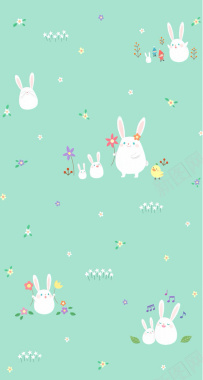 白色兔子贴纸清新小兔子平面背景背景