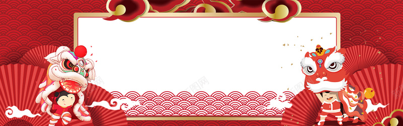 卡通舞狮几何简约红色bannerpsd设计背景_新图网 https://ixintu.com 2018狗年 2018 新年快乐 新春大吉 狗年 喜迎新春 除夕 除夕夜 春节 新年 狗年吉祥 金狗