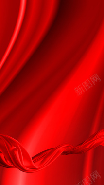 喜庆丝带红色背景PSD分层H5背景素材背景