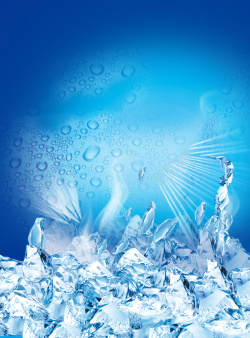 饮料平面广告设计蓝色背景夏季凉爽饮料促销平面广告高清图片