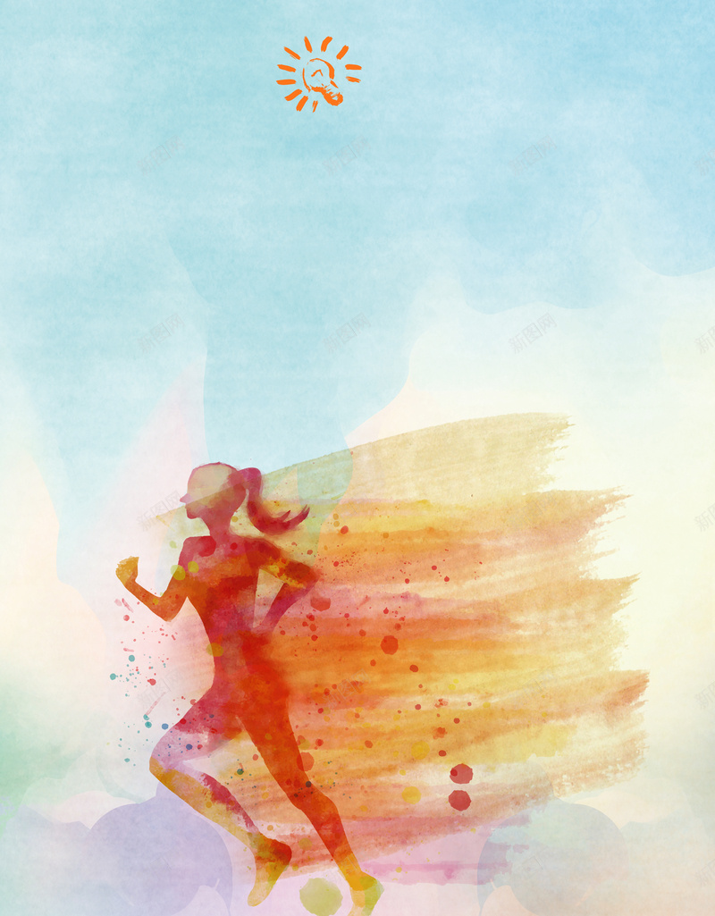 彩色水彩跑步比赛宣传海报背景素材psd设计背景_新图网 https://ixintu.com 宣传 彩色 比赛 水彩 跑步 运动 运动会 海报 背景 素材